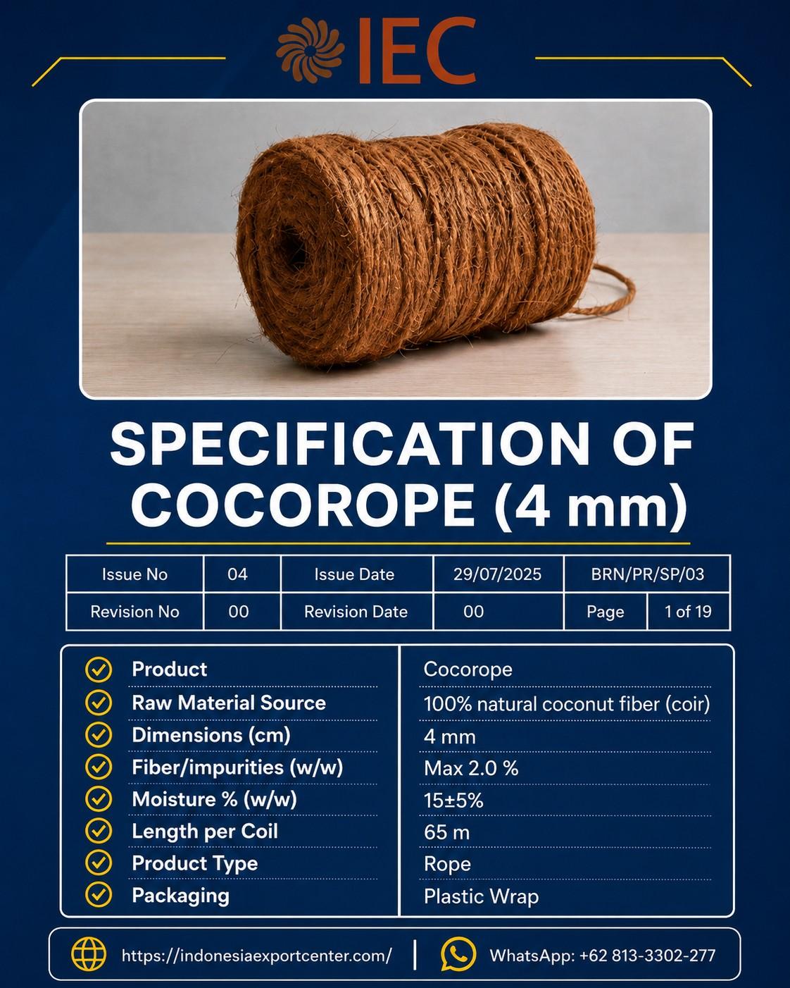 Cocorope Supplier from Indonesia | Natural Coconut Fiber Rope
