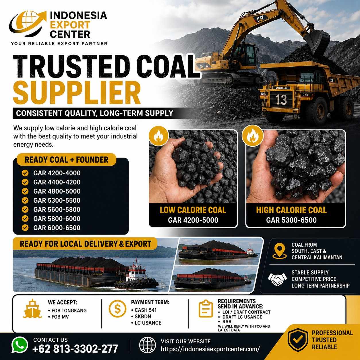 Coal / Indonesian Steam Coal / Thermal Coal from Indonesia