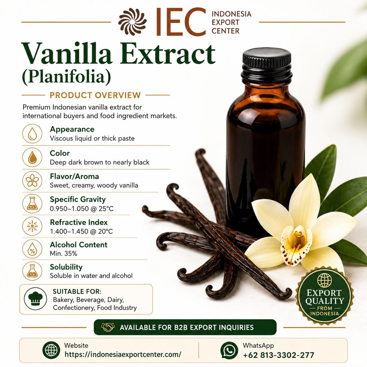 Vanilla Extract (Planifolia) from Indonesia