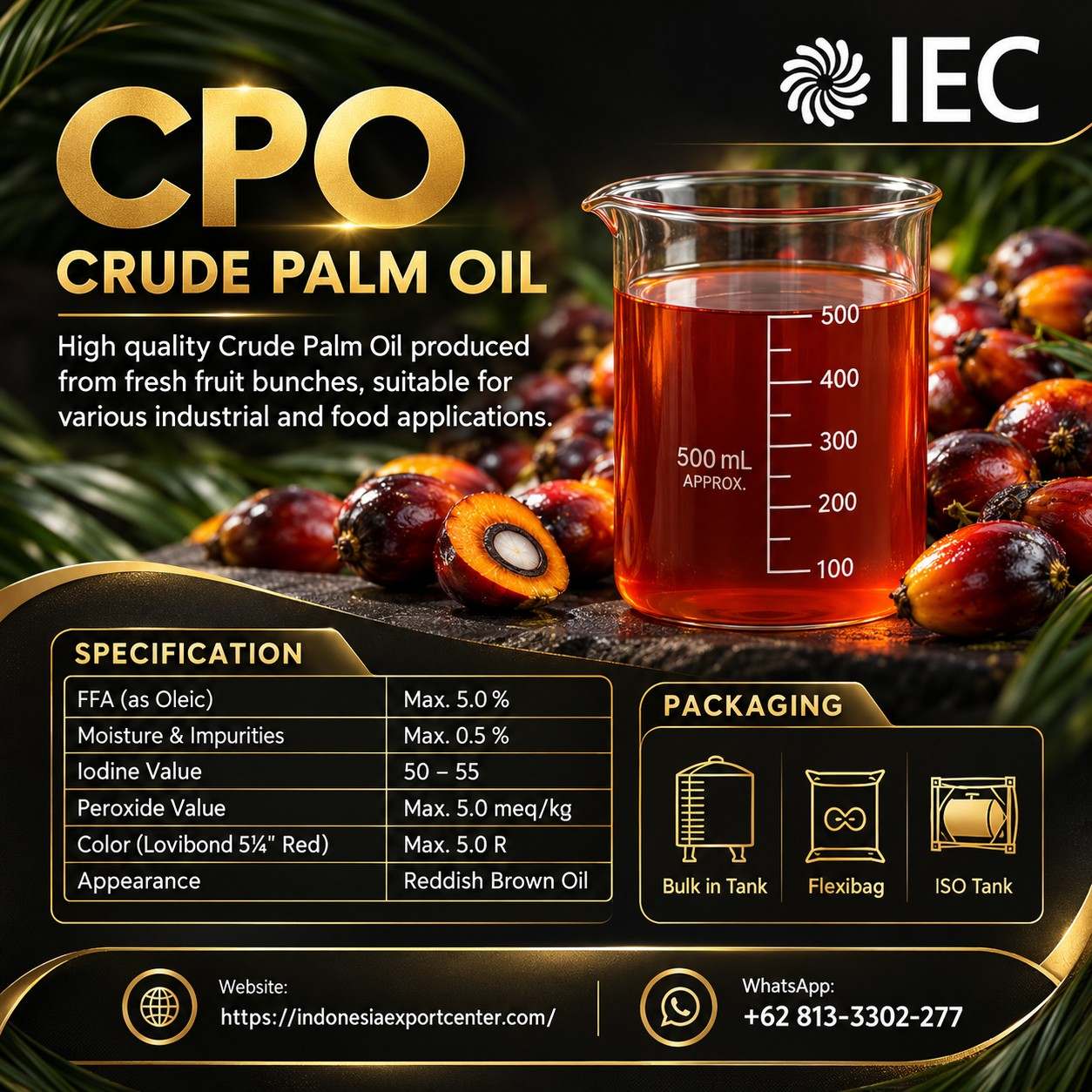 Crude Palm Oil (CPO) Supplier Indonesia – Bulk Palm Oil Sourcing for Global Buyers