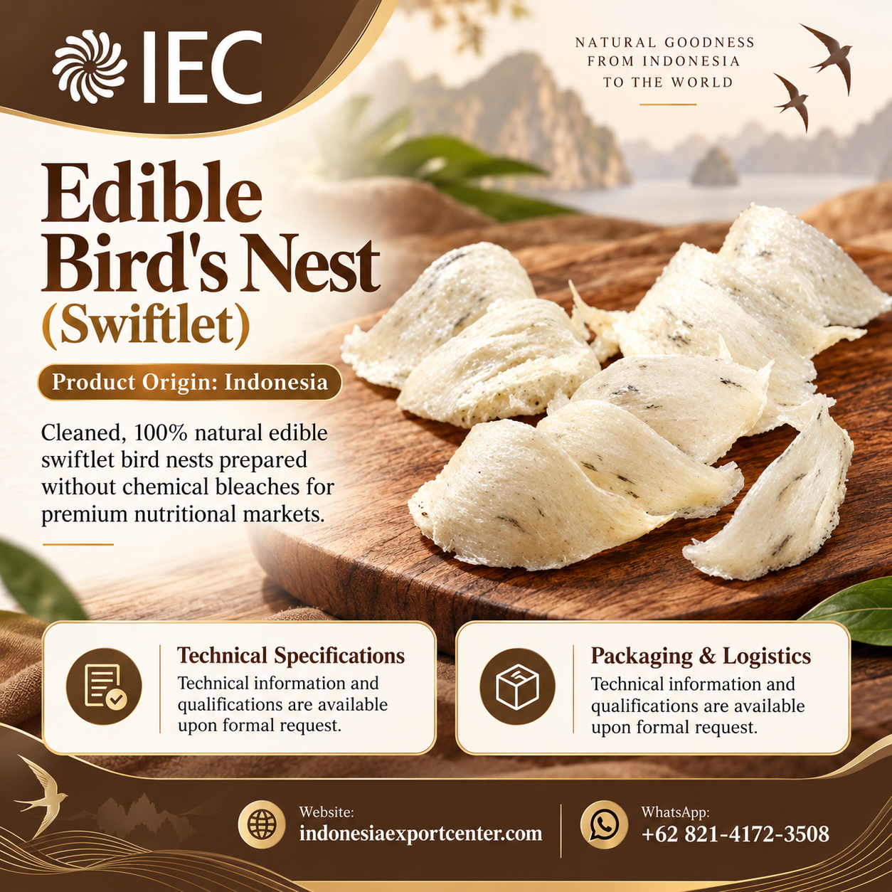 Edible Bird’s Nest Supplier Indonesia – Natural Swiftlet Bird Nests for Global Buyers