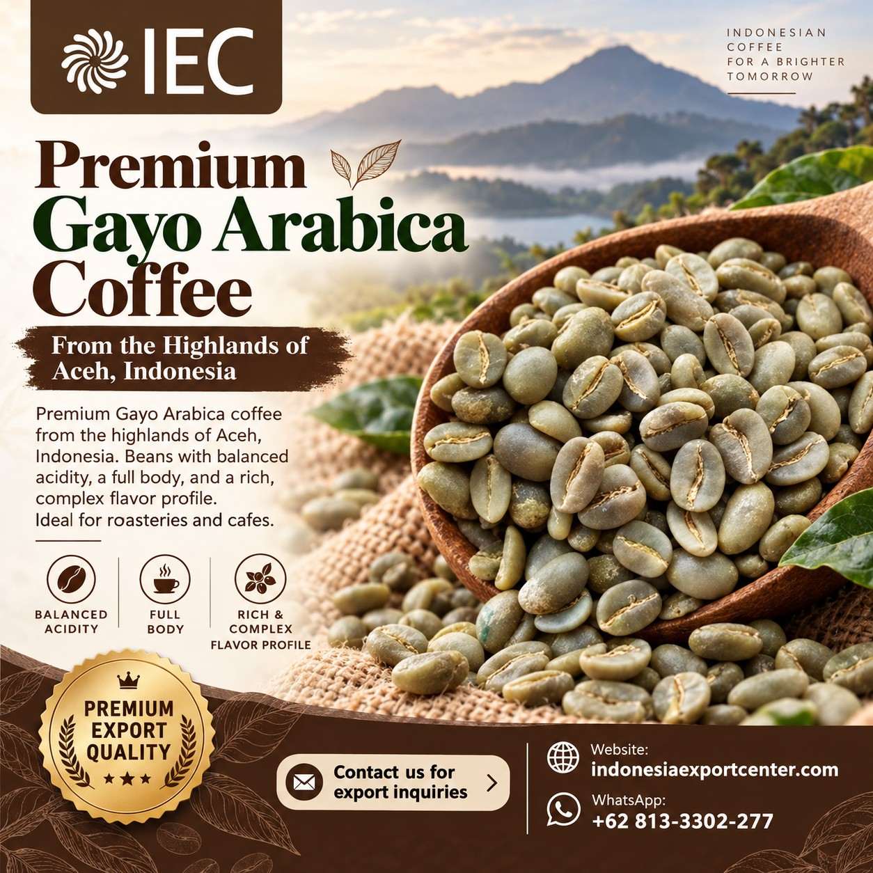Premium Gayo Arabica Coffee Supplier & Exporter Indonesia