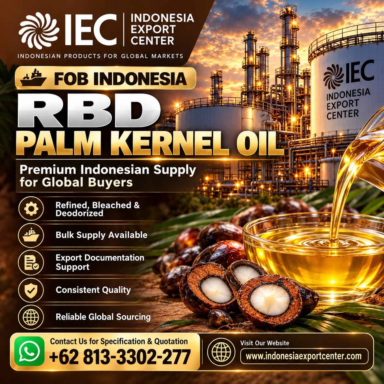 RBD Palm Kernel Oil Supplier Indonesia – Bulk Wholesale & Export